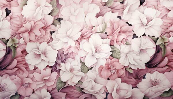Fototapet Modele florale în pasteluri moi, Populare fototapet, Populare fototapet, w08509 - Muralas.ro