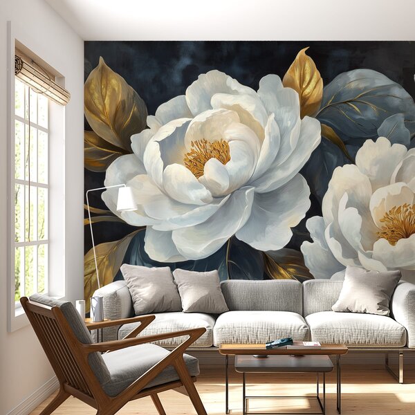 Fototapet Flori elegante pe fundal întunecat, Fototapet flori, Fototapet populare, w02315 - Tapeko.ro