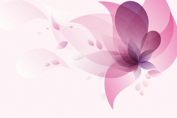 Fototapet Floare roz și violet, Fototapet acuarelă, Fototapet populare, w02562 - Tapeko.ro