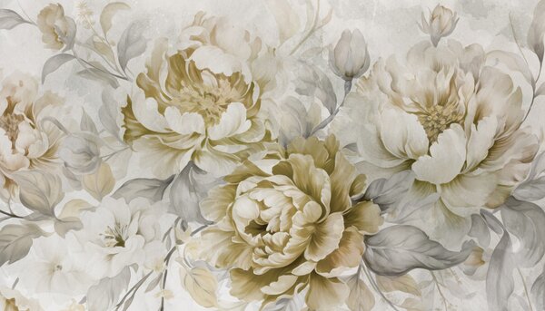 Fototapet Eleganță florală suavă în tonuri discrete, Fototapet flori, Fototapet populare, w08517 - Tapeko.ro