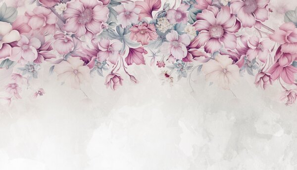 Fototapet Eleganță florală în pasteluri delicate, Fototapet bujori, Fototapet populare, w08521 - Tapeko.ro