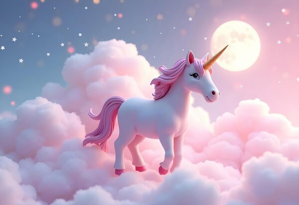 Fototapet Unicorn în nori, Fototapet cer, Fototapet populare, w02620 - Tapeko.ro