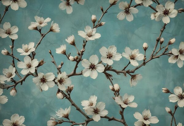 Fototapet Blossoms dans pe un fundal albastru, Fototapet copaci, Fototapet populare, w02610 - Tapeko.ro