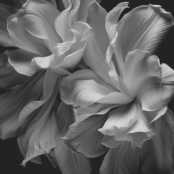 Fototapet Eleganță florală în nuanțe monocrome, Fototapet flori, Fototapet populare, w02554 - Tapeko.ro