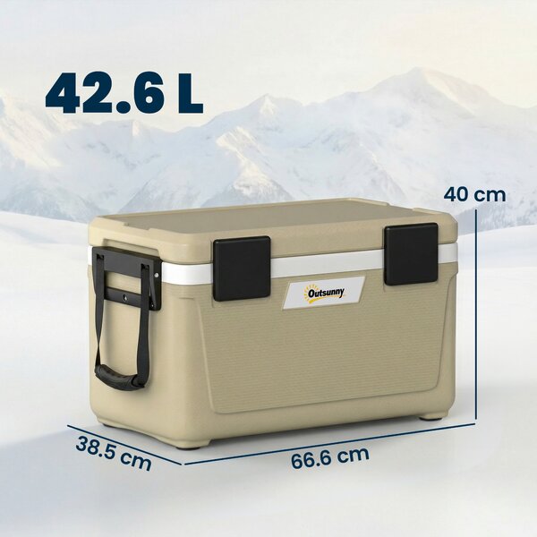 Outsunny cutie frigorifică auto picnic răcitoare portabile frigider băuturi reci călătorie ladă frigorifică congelator rigid bere 40L | Aosom Romania