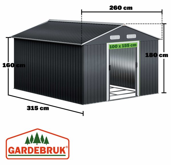 Deuba Casuta de gradina - 312x257x177,5 cm - antracit