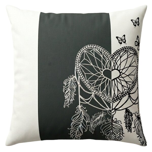 Fata de perna din policoton TIRSO POLY 45x45 cm, gri-alb
