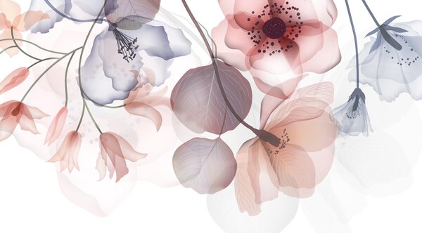 Fototapet Design floral delicat cu nuanțe moi, Fototapet copaci, Fototapet populare, w08613 - Tapeko.ro