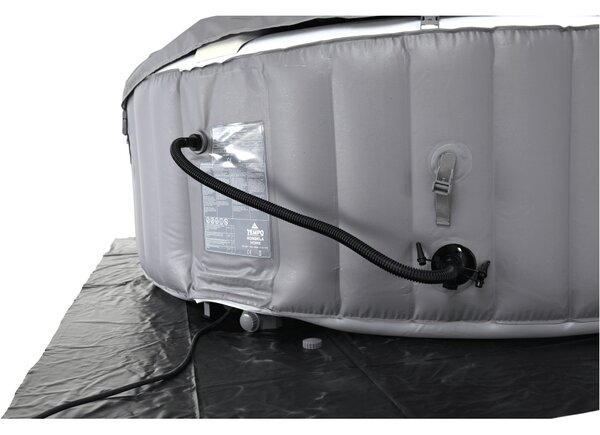 KONDELA Cada cu hidromasaj gonflabil, gri/alb, 4-6 pers., 1000 l, KAMINO NEW TYP 2