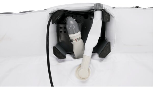 KONDELA Cada cu hidromasaj gonflabil, gri/alb, 4-6 pers., 1000 l, KAMINO NEW TYP 2