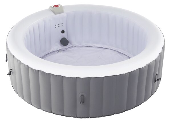 KONDELA Cada cu hidromasaj gonflabil, gri/alb, 4-6 pers., 1000 l, KAMINO NEW TYP 2