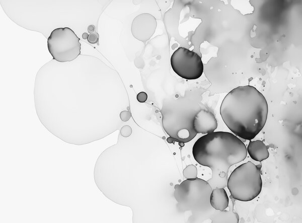Fototapet Fluid alb-negru artă abstractă, Fototapet acuarelă, Fototapet populare, w02719 - Tapeko.ro