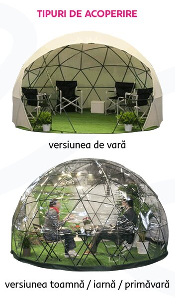 KONDELA Pavilion de grădină, versiune vară / iarnă, 3,6x2,2m, IGLU