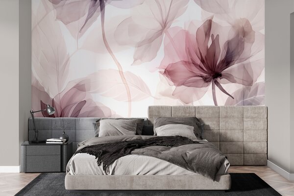 Fototapet Design floral delicat în acuarelă, Fototapet acuarelă, Fototapet populare, w02755 - Tapeko.ro