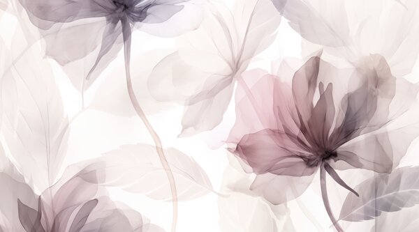 Fototapet Design floral delicat în acuarelă, Fototapet acuarelă, Fototapet populare, w02755 - Tapeko.ro