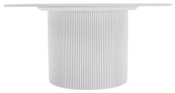 KONDELA Măsuţă de cafea, marmură albă/MDF, diametru 80 cm, MAHIR TYP 1