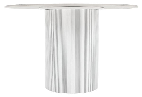 KONDELA Masă de sufragerie, marmură albă/MDF, diametru 120 cm, MAHIR TIP 1