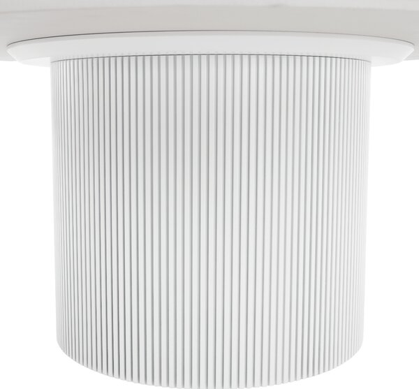 KONDELA Măsuţă de cafea, marmură albă/MDF, diametru 80 cm, MAHIR TYP 1