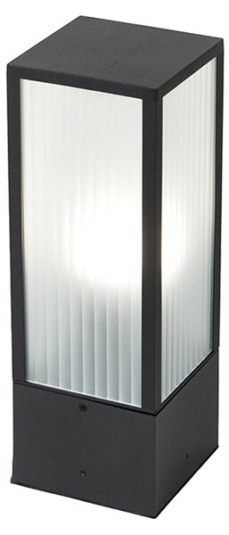Lampă de podea inteligentă de exterior neagră cu sticlă canelată 40 cm incl. WiFi A60 - Charlois