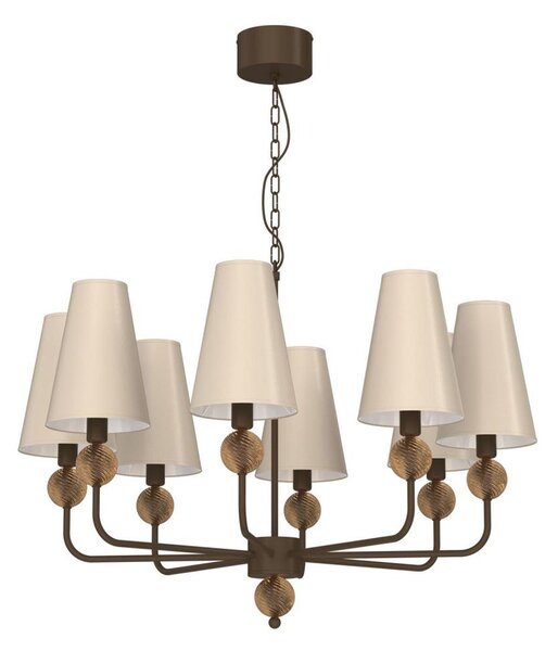 Candelabru GRENADA cu lanț, 8xE14/15W/230V, bej