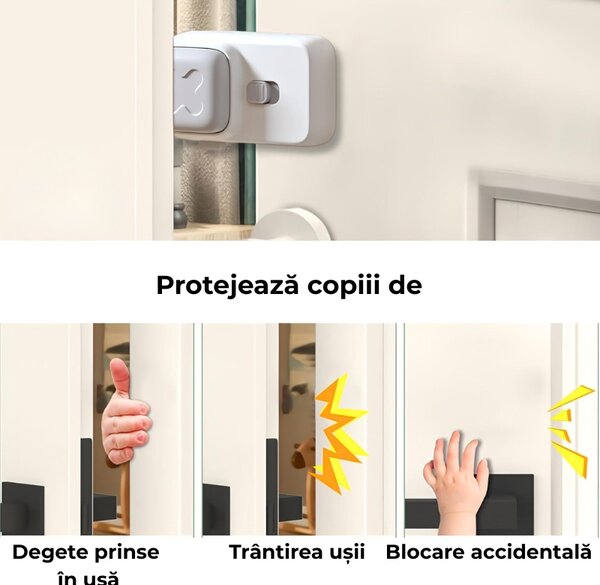 Opritor de usa cu blocare inteligenta impotriva prinderii degetelor Kidizi