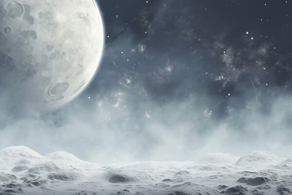 Fototapet Luna pe cer, Fototapet spațiu cosmic, Fototapet populare, w02797 - Tapeko.ro