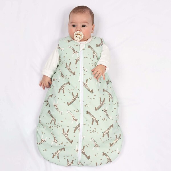 Sac de dormit pentru toate anotimpurile 0-6 luni Kidizi Giraffe, model 2 in 1, grosime intre 0.5-1.5 tog