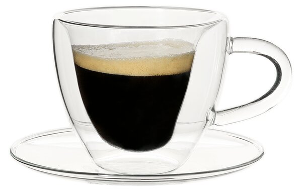 KONDELA Ceaşcă termorezistentă Heart cu farfurie, 2 buc., în formă de inimă, 150 ml, HOTCOOL TYP 5