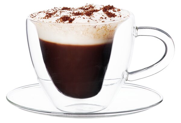 KONDELA Ceaşcă termorezistentă Heart cu farfurie, 2 buc., în formă de inimă, 150 ml, HOTCOOL TYP 5