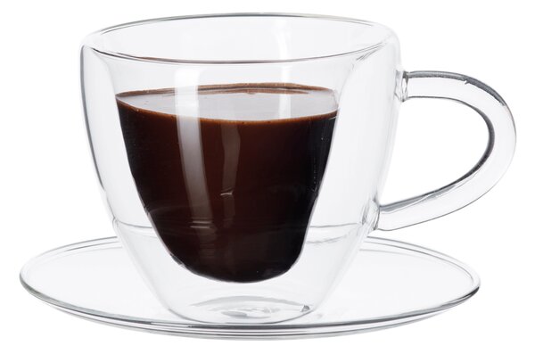 KONDELA Ceaşcă termorezistentă Heart cu farfurie, 2 buc., în formă de inimă, 150 ml, HOTCOOL TYP 5
