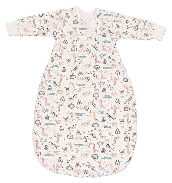 Sac de dormit cu maneci din bumbac flausat Kidizi Safari,12-18 luni, 1 tog