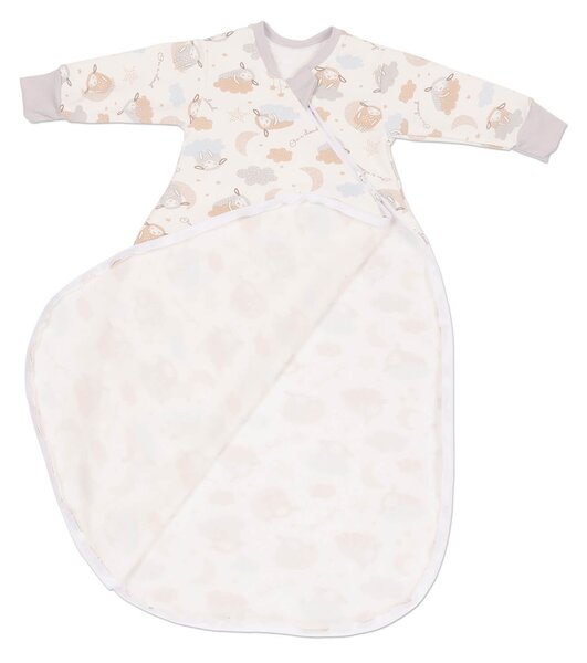 Sac de dormit cu maneci din bumbac flausat Kidizi On a Cloud Pastel, 3-12 luni, 1 tog