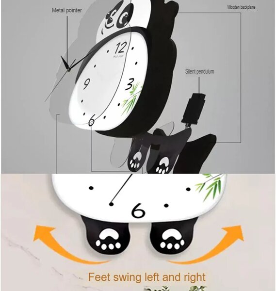 Ceas De Perete Led Cu Panda Dansator Pandatime™