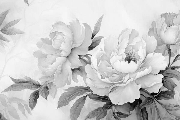 Fototapet Floare delicată în nuanțe monocrome, Fototapet flori, Fototapet populare, w02856 - Tapeko.ro