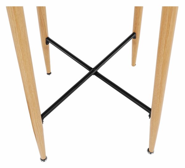 KONDELA Masă de bar, alb/stejar, diametru 60 cm, IMAM