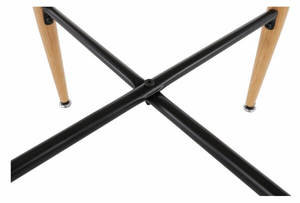 KONDELA Masă de bar, alb/stejar, diametru 60 cm, IMAM