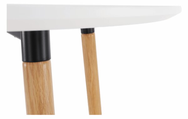 KONDELA Masă de bar, alb/stejar, diametru 60 cm, IMAM