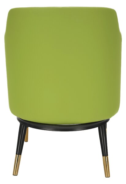 KONDELA Fotoliu design, model alb-negru/ piele ecologică verde, EMREN