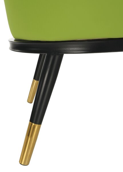 KONDELA Fotoliu design, model alb-negru/ piele ecologică verde, EMREN