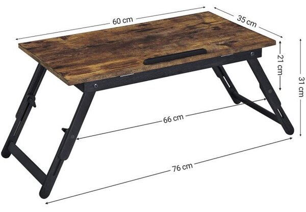 Masă pliabilă rustică pentru laptop 60 x 35 cm