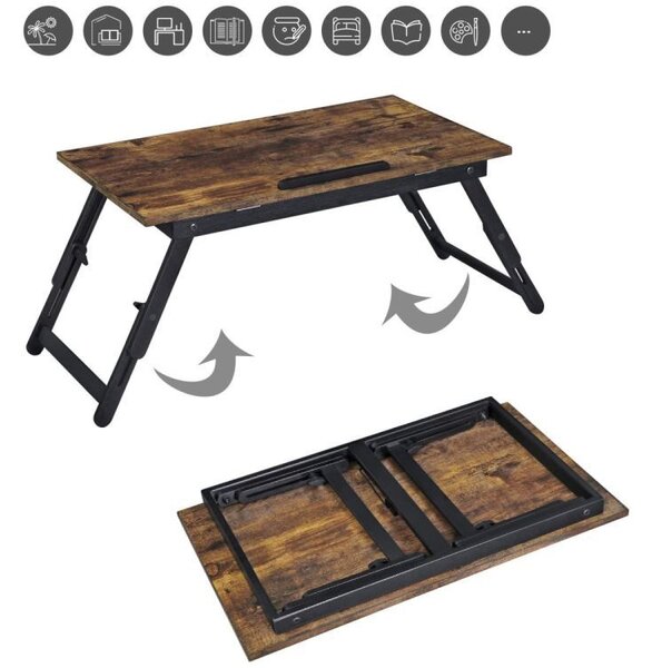 Masă pliabilă rustică pentru laptop 60 x 35 cm