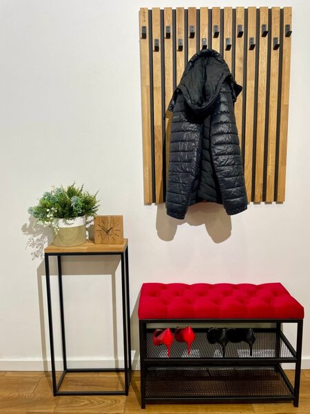 Bancă pentru pantofi Loft cu scaun tapițat 80 cm - mai multe culori Albastru