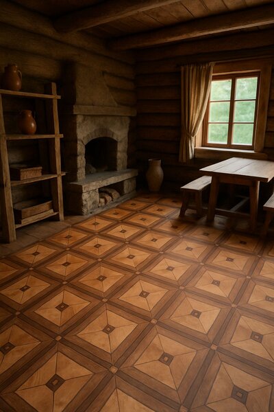 Covorul PVC linoleum Victoria, Latimi 1.5 m 2m , Maro, Suport Pasla 200 x 200