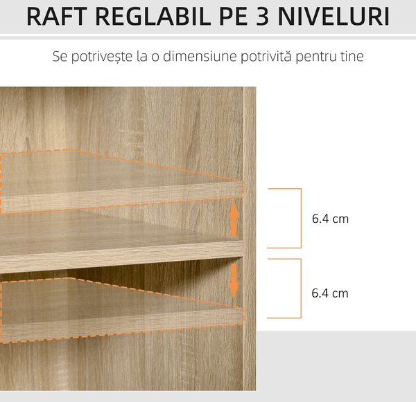 Vinsetto Suport Imprimantă Mobil, Mobilă Birou Multifuncțională, 4 Roți, Stejar, 80x40x72cm | Aosom Romania