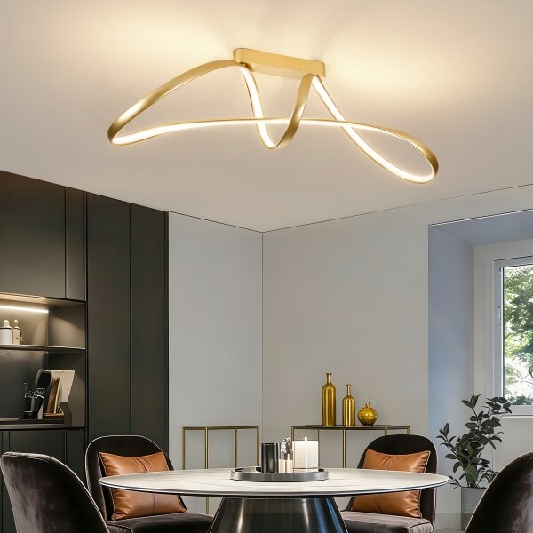 Brilagi-LED Lustră aplicată reglabilă TWISTER LED/60W/230V 3000-6000K auriu + telecomandă