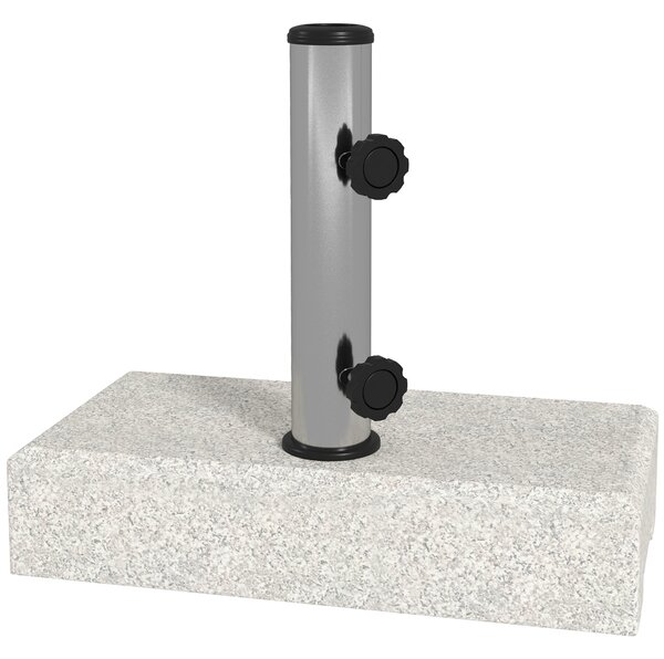 Outsunny Baza Umbrelă Gradină 25kg Granit Oțel Inoxidabil pentru Stâlpi Ø32-48mm | Aosom Romania
