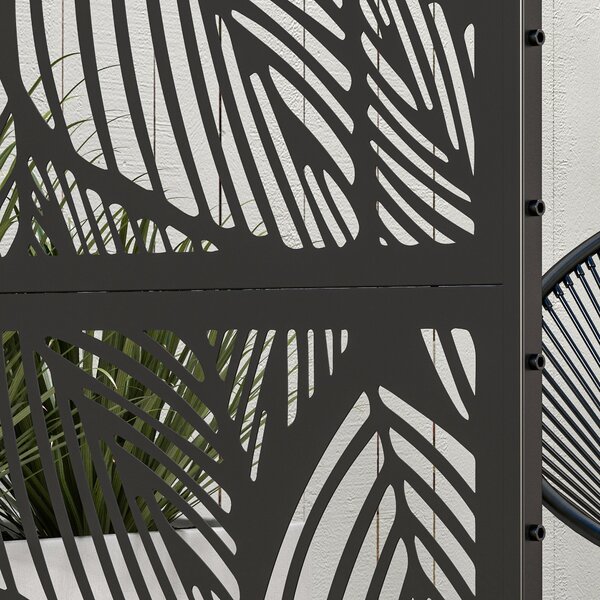 Outsunny Paravan pentru exterior cu suport si suruburi de expansiune, Separator din metal 6,5FT pentru exterior