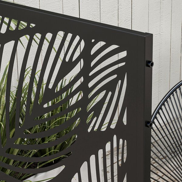 Outsunny Paravan pentru exterior cu suport si suruburi de expansiune, Separator din metal 6,5FT pentru exterior