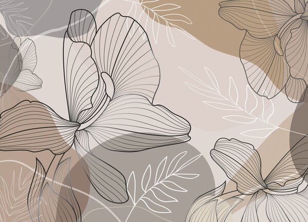 Fototapet Design elegant de artă florală, Fototapet flori, Fototapet populare, w02914 - Tapeko.ro