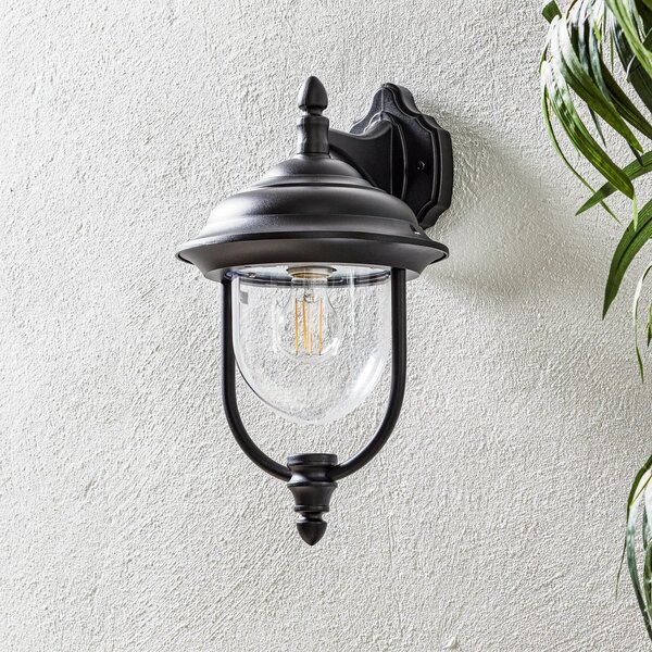 Konstsmide Aplică de exterior Parma, felinar suspendat, negru, reglabil, Negru, Metal, Casă de țară / Rustic